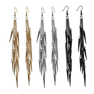 �y���������z�s�A�X�@�h���b�v�X�p�C�N�S�[���f��as de60076 2017 frauen baumeln 45 langer tropfen spike goldene zink legierung