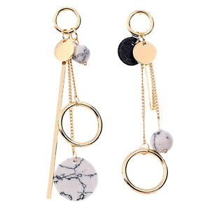 �y���������z�s�A�X�@�h�f�U�C���s�A�X�@���E���has de67002 trendy design marmor lange ohrringe fur frauen runde zink legierung