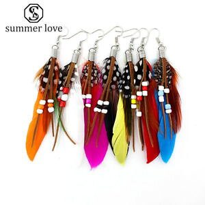 �y���������z�s�A�X�@�f�V���o�[�t�F�U�[�s�A�X�@�r�[�Yas de65973 silber farben feder ohrringe perlen fur frauen 2017 brincos zink leg