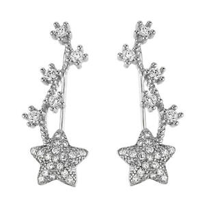 �y���������z�s�A�X�@���f�B�[�X�X�^�[�����O�V���o�[�X�^�[�N���b�v�s�A�X�@damen 925 sterling silver stern cz clip lange ohrringe