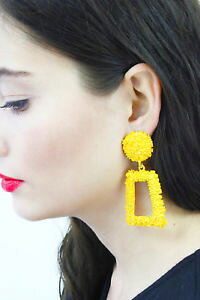 yzsAX@CG[gsAX@ZusAX@uk neu gelb retro geometrischer ohrhnger statement promi ohrringe glamzam