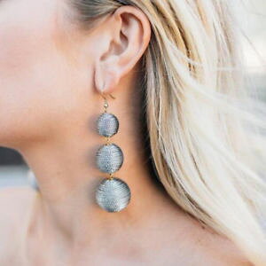 yzsAX@fhbvsAX@as de67113 marken frauen lange tropfen ohrringe pompom korn zink legierung geom