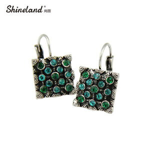 yzsAX@fO[CXg[Be[WsAX@XNGAVo[J[as de65336 grune strass weinlese frauen silber farbe ohrclips quadratisch