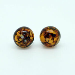 yzsAX@uEIWnhmKXsAX@braun und orange zirkulr handgemacht murano glas ohrringe aus