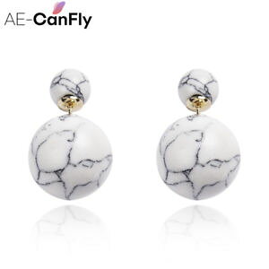 �y���������z�s�A�X�@�f�e�N�X�`���f�U�C���X�^�b�h�s�A�X�@as de58693 marble texture design bolzen ohrringe fur frauen zink legierung rund