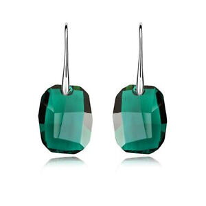 �y���������z�s�A�X�@�G�������h�O���[���N���X�^���V���o�[�s�A�X�@smaragd grn kristall 925 silber lange ohrringe