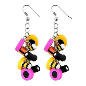 �y���������z�s�A�X�@���g���W���[�N�[���h���b�v�s�A�X�@retro sigkeiten lakritze alle sorte harz tropfen ohrringe von joe cool