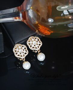 �y���������z�s�A�X�@�S�[���h�y���_���g�s�A�X�@�N���X�t�@�b�V�����N���b�vohrringe class mode clips on gold anhnger weie perlen uralt braut heirat j2