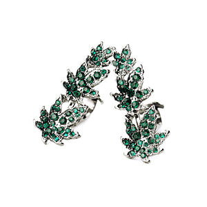 �y���������z�s�A�X�@�O���[���V���o�[���[�v�����[�t�A�[���f�R�G�������h�s�A�X�@�N���X�t�@�b�V�����N���b�vohrringe class mode clips on silber grne smaragd ahornblatt art deco uralt j2