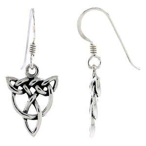 �y���������z�s�A�X�@�X�^�[�����O�V���o�[�Z���e�B�b�N�s�A�X�@sterlingsilber triqueta verflechtet mit kreis keltisch lange ohrringe