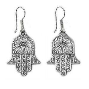 �y���������z�s�A�X�@�X�^�[�����O�V���o�[�A�����J�s�A�X�@sterlingsilber hamsa hand lange ohrringe, hergestellt in den usa