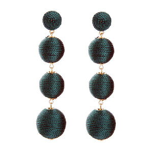 �y���������z�s�A�X�@�{�[���X�^�b�h�s�A�X�@�t�@�b�V�����S�[���f���E�[�������O�g���[���[×ohrringe mode gestt golden blau grn wollknuel 4 kugel lange anhnger x20