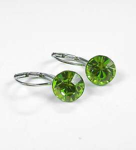 yzsAX@XtXL[yhbgsAX@sAX@neu ohrhnger mit 8mm swarovski steine peridotgrn ohrringe antiallergisch