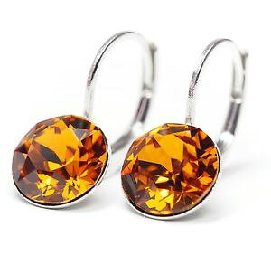 yzsAX@sAX@gp[YsAX@A`XtXL[uEneu ohrhnger mit 8mm swarovski steine in topazbraun ohrringe antiallergisch