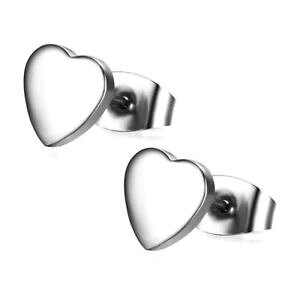 �y���������z�s�A�X�@�n�[�g�s�A�X�@���f�B�[�X�X�`�[���V���o�[paar herz ohrringe damen mdchen kinder stahl silber nagel lieben 7mm