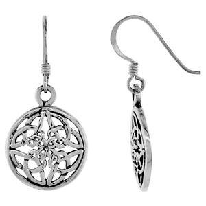 �y���������z�s�A�X�@�s�A�X�@�X�^�[�����O�V���o�[�P���g�T�[�N��sterling silber keltisch kreis lange ohrringe