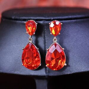 �y���������z�s�A�X�@���_���I���W�i���h���b�v�s�A�X�@ohrringe zwei tropfen rot modern original abend ehe cc 5