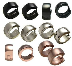 【送料無料】ピアス ステンレススチールフープピアス ミリブラックレッドゴールドマットedelstahl klapp creolen ohrringe 6mm13mm bogen schwarz rotgold matt glnzend