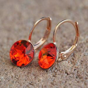 yzsAX@sAX@S[hXtXL[uCgbhsAX@[Yneu ohrhnger rosegold 8mm swarovski steine hyazinthhellrot ohrringe