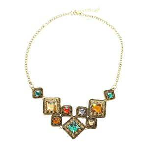 �y���������z�s�A�X�@���C���X�g�[���J���t���t�@�b�V�������E���h�l�b�N10xfrauen bronze legierung strass rhythmusischen bunte mode rundhalsaussch gk