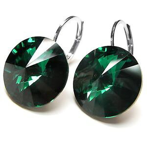 yzsAX@sAX@XtXL[GhO[_[NO[sAX@neu ohrhnger 14mm swarovski steine emeraldgrndunkelgrn ohrringe