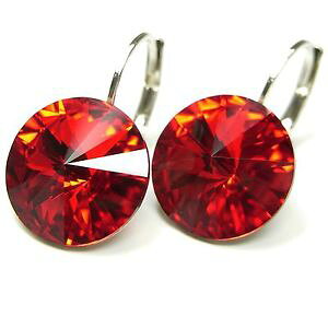yzsAX@XtXL[TCAsAX@sAX@neu ohrhnger mit 12mm swarovski steine light siamrot ohrringe antiallergisch