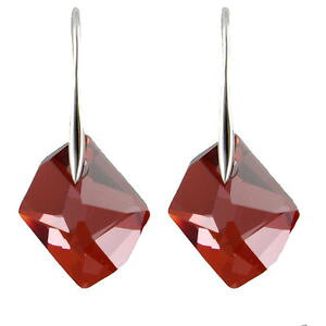 �y���������z�s�A�X�@�T�C�A�����b�h�X�N�G�A�N���X�^���V���o�[�s�A�X�@siam rot quadrat kristall 925er silber lange ohrringe