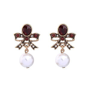 �y���������z�s�A�X�@�s�A�X�@�l�C���S�[���f�����b�h�N���X���g���t���Cohrringe nagel golden rot fliege perle class ehe retro bb16