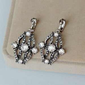 �y���������z�s�A�X�@�A�[���f�R�V���o�[�s�A�X�@�N���b�v���g��ohrringe clips silber gepflastert art deco filigran ehe retro b10