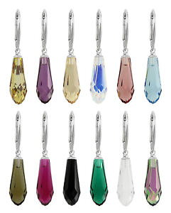 yzsAX@XtXL[X^[OVo[C[tbNhbvsterling silber tropfen ohrhaken gemacht mit 6530 20mm swarovski kristallen