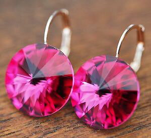 yzsAX@sAX@XtXL[S[htNVAsNsAX@[Yneu ohrhnger rosegold 14mm swarovski steine fuchsiapink ohrringe
