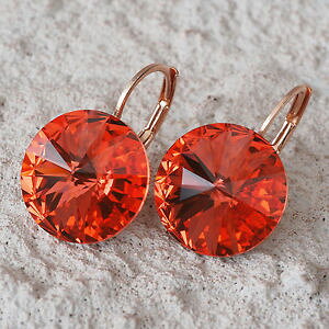 yzsAX@S[h[YsAX@sAX@XtXL[neu ohrhnger farbe rosegold 14mm swarovski steine in padparadscharot ohrringe