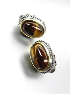 【送料無料】ピアス デザイナーバリシルバータイガーアイピアス ケーブルhinreiend designer balinesisch silber kabel oval tigerauge stein ohrclips