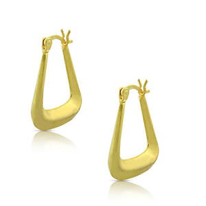 yzsAX@X^[OVo[}bgCG[S[ht[v925 sterlingsilber gelb goldton oval matt creolen, 22cm