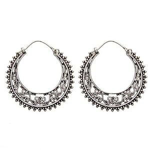 yzsAX@Vo[g[NI[GXjbNsAX@81stgeneration messing silber ton filagree creole dotwork ethnische ohrringe