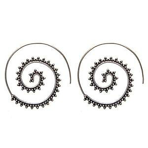 yzsAX@Vo[g[XpCsAX@81stgeneration messing silber ton spirale dotwork stammes ethnische ohrringe