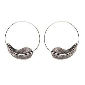 yzsAX@Vo[t[vsAX@[tXvO81stgeneration silber messing 50 mm detailliert blatt feder hoop ohrringe