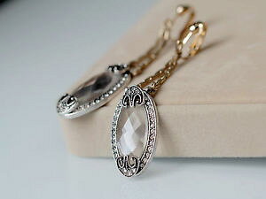 �y���������z�s�A�X�@�S�[���f���s�A�X�@�V���o�[�y���_���g�A�[���f�R���g���N���b�vohrringeohren clips golden silber anhnger lang oval art deco retro x11