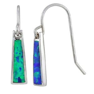 �y���������z�s�A�X�@�X�^�[�����O�V���o�[�I�p�[���t�H�[���s�A�X�@sterlingsilber opal trapez form lange ohrringe