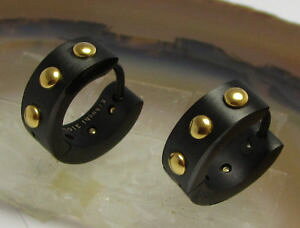 yzsAX@Y`^XeXX`[t[vsAX@S[hxbgherren ohrringe titan edelstahl klapp creolen niete schwarz matt gold glnzend