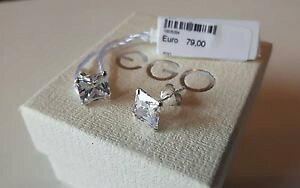 yzsAX@sAX@C^AVo[WRXNGAohrringe damen,ego exklusiv italienisch,silber und zirkon,quadratisch