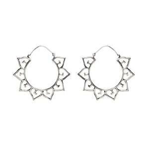 �y���������z�s�A�X�@�V���o�[�t�[�v�s�A�X�@81stgeneration silber messing 50 mm lotus blume traditionell creolen ohrringe