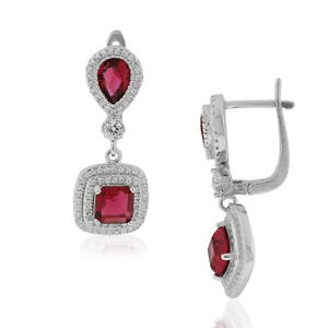 yzsAX@X^[OVo[XNGAbhhbvr[g[hbvsAX@925 sterlingsilber quadrat tropfen rot rubytone cz tropfenohrringe, 29cm