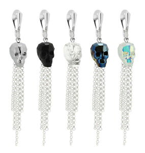�y���������z�s�A�X�@�X�����t�X�L�[�X�J���s�A�X�@sterling silber lange ohrringe gemacht mit 5750 schdel swarovski kristalle