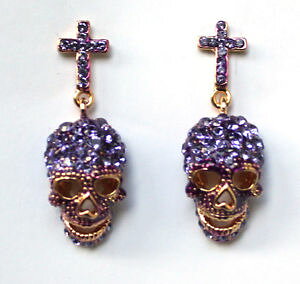 �y���������z�s�A�X�@�o�g���[�E�B���\���p�[�v���N���X�^���X�J���N���X�s�A�X�@butler amp; wilson lila kristallschdel kreuzohrringe neu