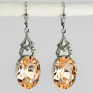 yzsAX@sAX@XtXL[NX^Vo[I[ore[WsNCgs[`grevenkmper ohrringe swarovski kristall silber oval vintage rosa light peach