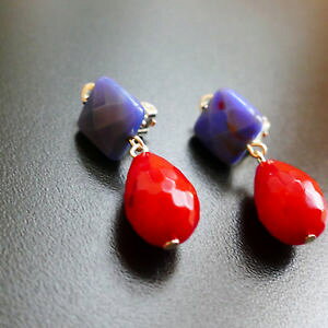 �y���������z�s�A�X�@�s�A�X�@�s�A�X�@�V���o�[�V���o�[���r�[���r�[rot amp; blau ohrringe ohrclips silbeversilbert mit edelsteine rubin von catia levy