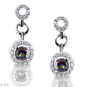 �y���������z�s�A�X�@�g�p�[�Y�s�A�X�@�X�^�[�����O�V���o�[halo mystischer regenbogen topas lange ohrringe original 925 sterlingsilber