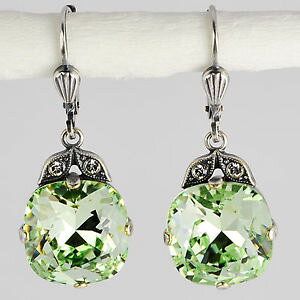 yzsAX@sAX@XtXL[NX^Vo[grevenkmper ohrringe swarovski kristall silber rund 12 mm grn chrysolite