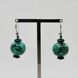 �y���������z�s�A�X�@�s�A�X�@�x�l�`�A�����m�K���Xohrringe antica murrina venezia mit muranoglas schwarz silber grn or592a59